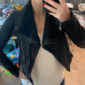 DOMA wrap black leather jacket Small